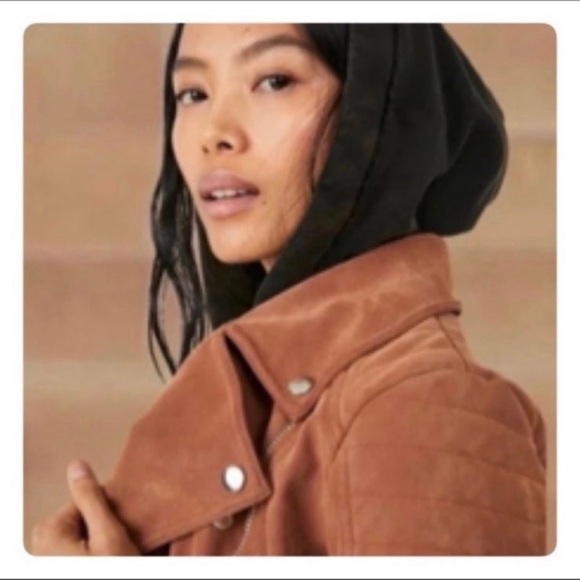 Free People HARRIET VEGAN SUEDE HOODED MOTO JACKET NWT - Picture 7 of 12